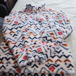 Cozy Patterned Fleece Pullover